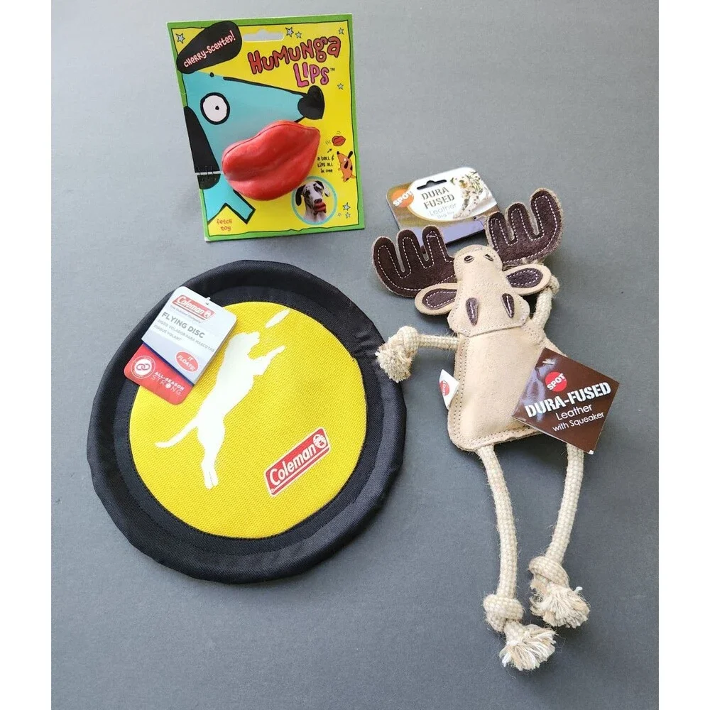 Dog Toys Coleman Frisbee Humunga Lips Leather Moose
